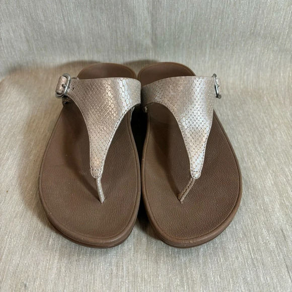 FITFLOP Sz 5 Front Toe Post Flip Flop Style Platform Slip On Slides Sandals - Picture 2 of 8